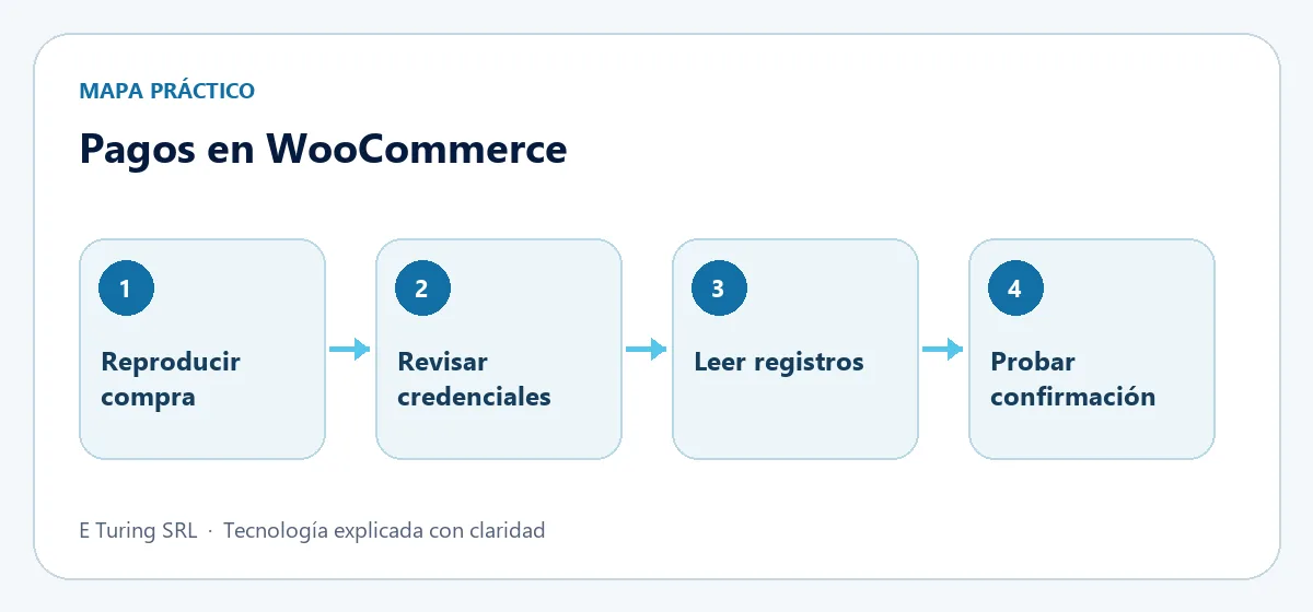 Mapa práctico con cuatro etapas para aplicar PayPal no funciona en WooCommerce: las causas reales y cómo arreglarlas