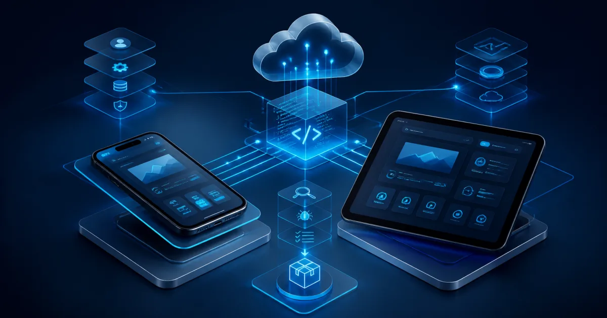 Aplicación multiplataforma conectada entre teléfono, tableta, nube y pruebas
