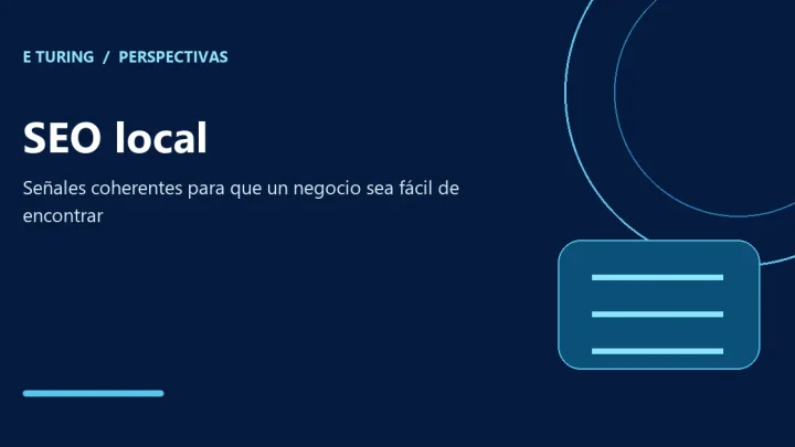 Portada editorial de E Turing para SEO local: cómo aparecer en las búsquedas de tu zona y en Google Maps