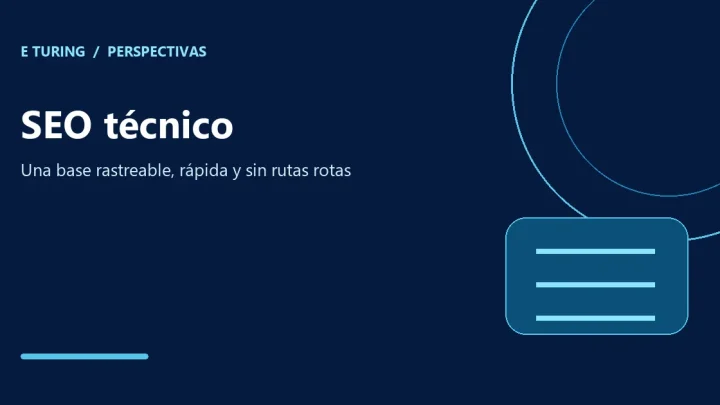 Portada editorial de E Turing para SEO técnico: qué es y cómo mejorarlo paso a paso
